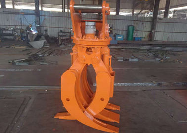 Clamshell Design Excavator Rotating Grapple Orange Peel For Timber Wood Grabbing