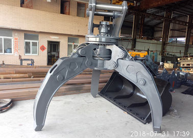 Plastic Covered Orange Peel Grab , Scrap Handling Grabs For Grabbing Anti Wave Block