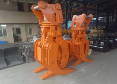 Clamshell Design Excavator Rotating Grapple Orange Peel For Timber Wood Grabbing
